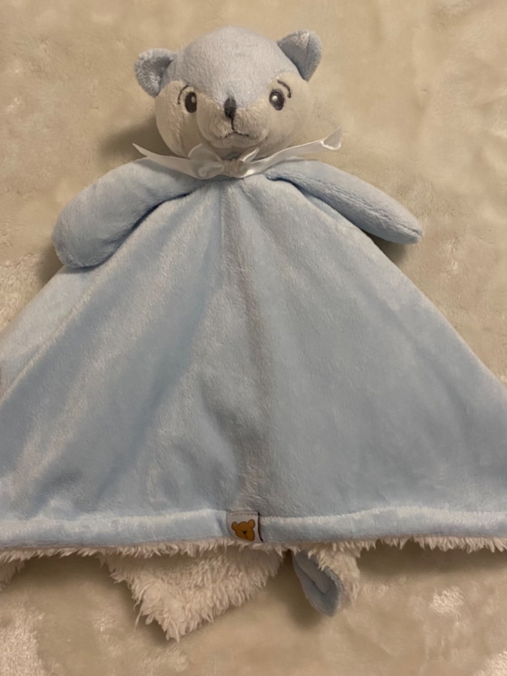 Piccolo Bambino Fox Blue White Baby Plush Security Blanket Lovey